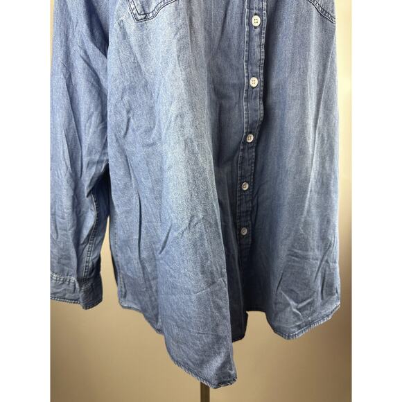Torrid Taylor Medium Wash Denim Button Down Shirt Blue Women's Plus Size 3 3X - Picture 13 of 15